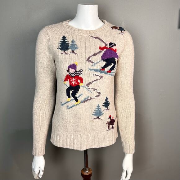 Jack Will‘s knitwear sweater women’s size 6 ski graphics novelty lambswool vtg - Picture 1 of 9